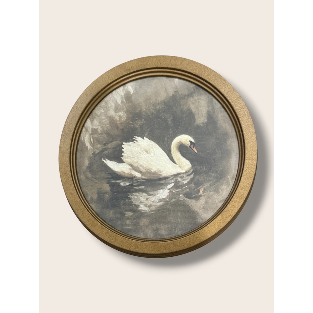 10" White Bird Round Framed Wall Art Swan - Threshold Studio McGee, Target - Picture 4 of 5